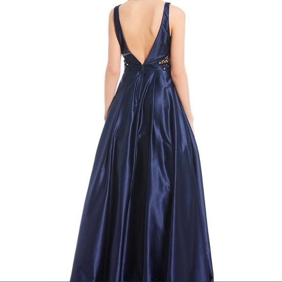 Jodi Kristopher Navy Prom Dress Gorgeous! - Picture 2 of 8